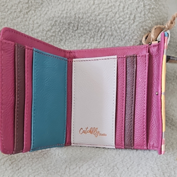 Yellow and Pink Geometric Pattern Wallet - Picture 5 of 7